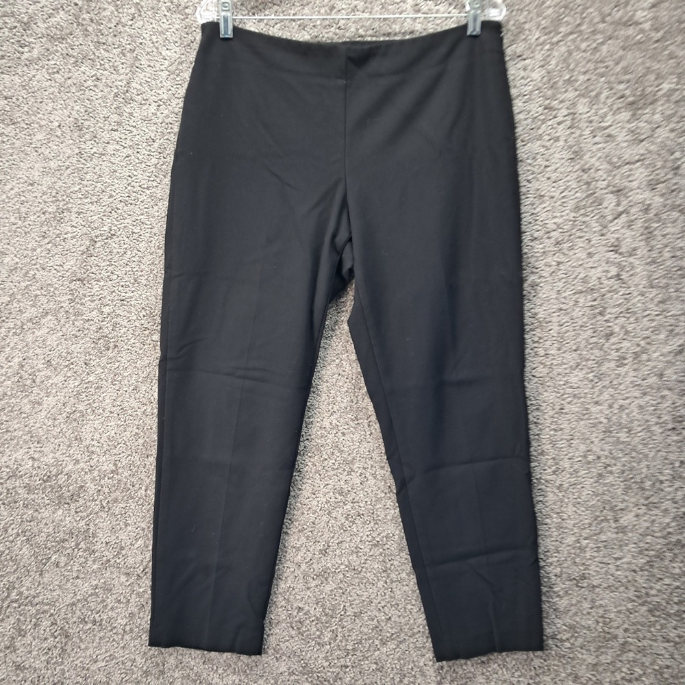 Talbots Modern Fit Black Side Zip Tapered Leg Dress‎ Pants Womens Size 14